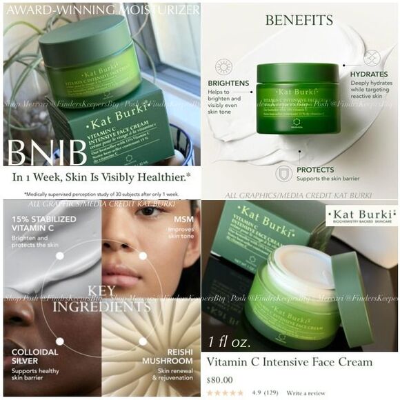 BNIB KAT BURKI 15% Stabilized Vitamin C Intensive Face Cream Brightening Firming - Picture 1 of 12